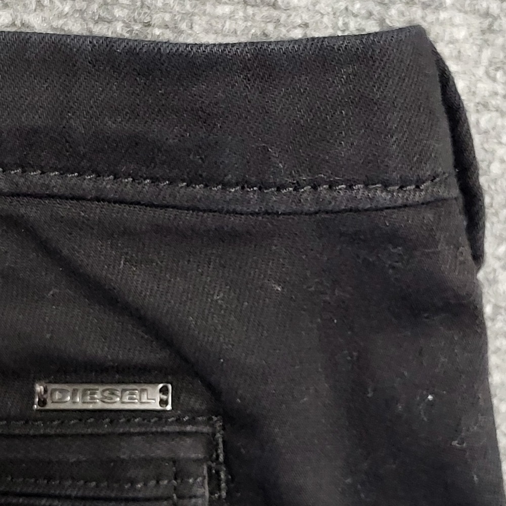 DIESEL MEN'S SLIM CHINO BLACK BUTTON FLY BELT LOOPED PANTS MEN'S SIZE 40W x 30L - Picture 16 of 16